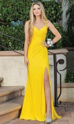 Dancing Queen 4283 - Lace Up Back Sheath Prom Dress
