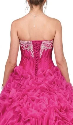 Dancing Queen - 8650 Strapless Embellished Sweetheart Ruffled Quinceanera Ballgown 9 Dancing Queen - 8650 Strapless Embellished Sweetheart Ruffled Quinceanera Ballgown