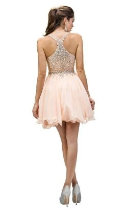 Dancing Queen - 8997 Crystal Beaded V-Neck Chiffon Prom Dress