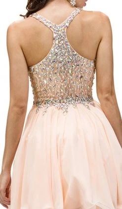 Dancing Queen - 8997 Crystal Beaded V-Neck Chiffon Prom Dress