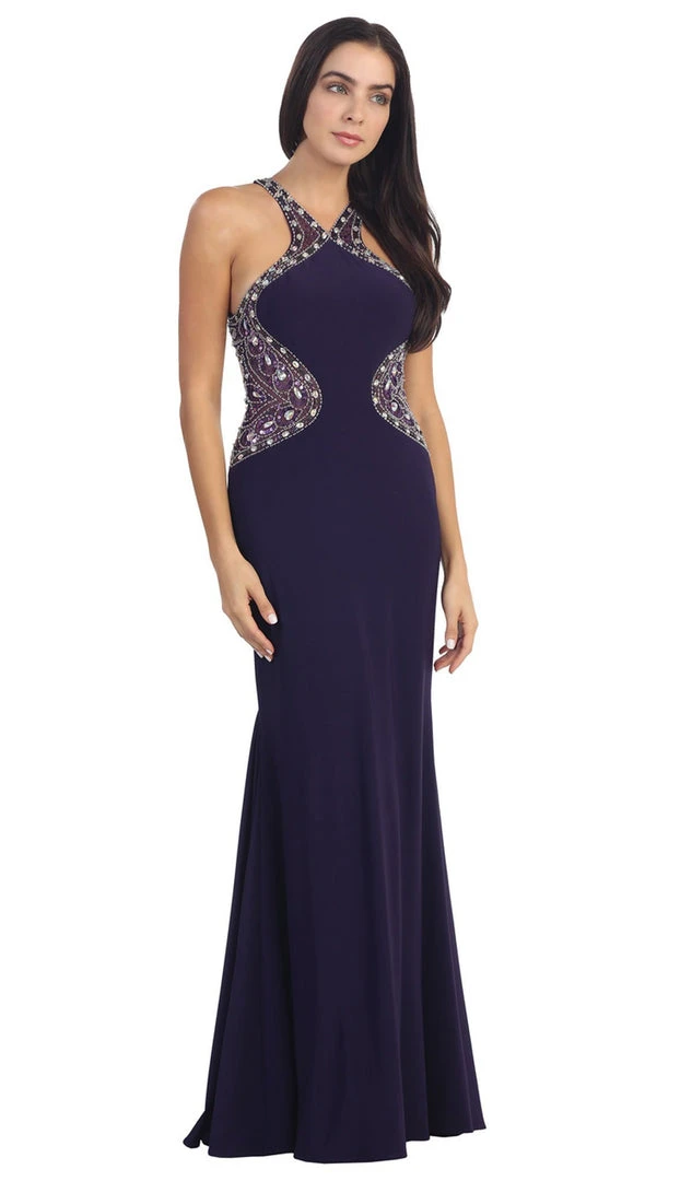 Dancing Queen - 9007 Bead-Ornate Contoured Halter Neck Prom Dress 7 Dancing Queen - 9007 Bead-Ornate Contoured Halter Neck Prom Dress