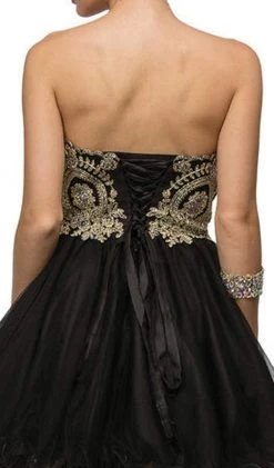 Dancing Queen - 9100 Strapless Embroidered Corset Short Prom Dress 13 Dancing Queen - 9100 Strapless Embroidered Corset Short Prom Dress
