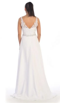 Dancing Queen - 9176 V-neck Lace Evening Gown