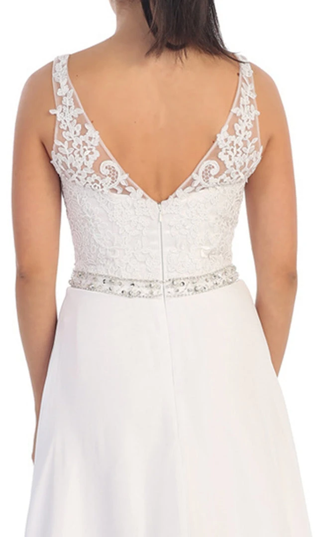 Dancing Queen - 9176 V-neck Lace Evening Gown 6 Dancing Queen - 9176 V-neck Lace Evening Gown