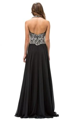 Dancing Queen - 9233 Jewel Adorned Illusion Chiffon Prom Dress 14 Dancing Queen - 9233 Jewel Adorned Illusion Chiffon Prom Dress