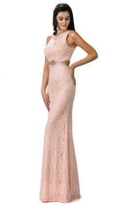 Dancing Queen - 9271 Sleeveless Jewel Neck Lace Cutout Prom Dress 11 Dancing Queen - 9271 Sleeveless Jewel Neck Lace Cutout Prom Dress