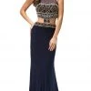 Dancing Queen - 9280 Bead Embellished Midriff Cutout Prom Dress 1 Dancing Queen - 9280 Bead Embellished Midriff Cutout Prom Dress
