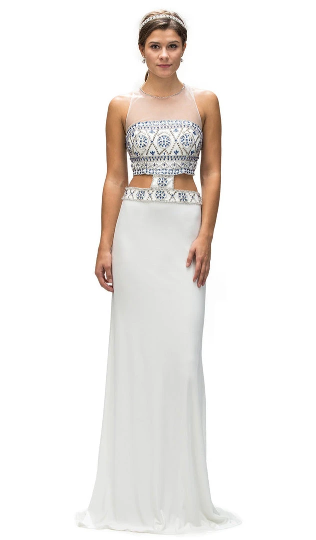 Dancing Queen - 9280 Bead Embellished Midriff Cutout Prom Dress 7 Dancing Queen - 9280 Bead Embellished Midriff Cutout Prom Dress