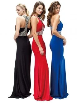 Dancing Queen - 9285 Sculpted Jewel-Encrusted High Slit Prom Dress 7 Dancing Queen - 9285 Sculpted Jewel-Encrusted High Slit Prom Dress