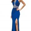 Dancing Queen - 9285 Sculpted Jewel-Encrusted High Slit Prom Dress 1 Dancing Queen - 9285 Sculpted Jewel-Encrusted High Slit Prom Dress