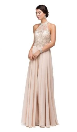Dancing Queen - 9293 Exquisite Illusion High Halter Chiffon A-Line Gown 11 Dancing Queen - 9293 Exquisite Illusion High Halter Chiffon A-Line Gown