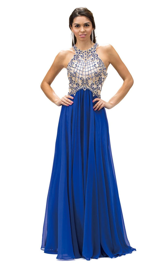 Dancing Queen - 9298 Embellished Halter A-line Evening Dress 5 Dancing Queen - 9298 Embellished Halter A-line Evening Dress