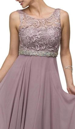 Dancing Queen - 9325 Embroidered Lace Scoop Neck Chiffon Prom Dress 8 Dancing Queen - 9325 Embroidered Lace Scoop Neck Chiffon Prom Dress