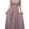 Dancing Queen - 9325 Embroidered Lace Scoop Neck Chiffon Prom Dress 1 Dancing Queen - 9325 Embroidered Lace Scoop Neck Chiffon Prom Dress