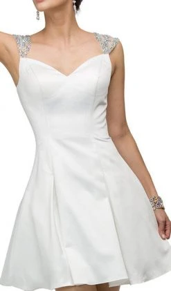 Dancing Queen - 9476 Jeweled Cap Sleeve Sweetheart Satin Cocktail Dress 13 Dancing Queen - 9476 Jeweled Cap Sleeve Sweetheart Satin Cocktail Dress