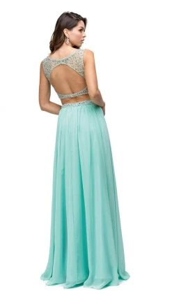Dancing Queen - 9574 Two-Piece Shimmering Beaded Bodice A-line Prom Dress 10 Dancing Queen - 9574 Two-Piece Shimmering Beaded Bodice A-line Prom Dress