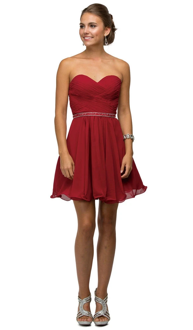 Dancing Queen - 9581 Crisscross Ruching On Sweetheart A-Line Short Party Dress 3 Dancing Queen - 9581 Crisscross Ruching On Sweetheart A-Line Short Party Dress