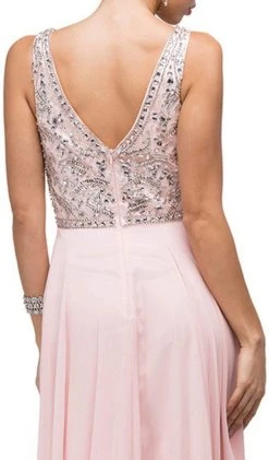 Dancing Queen - 9589 Beaded Bodice Chiffon A-line Prom Dress