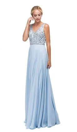 Dancing Queen - 9589 Beaded Bodice Chiffon A-line Prom Dress