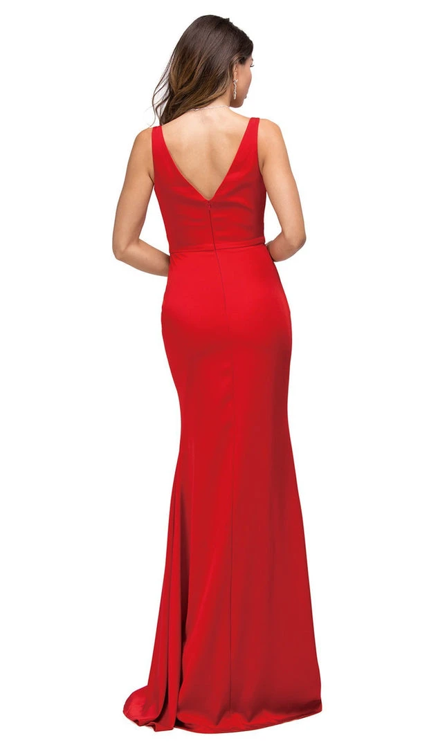 Dancing Queen - 9609 V-Neck Wide Waistband Evening Dress 8 Dancing Queen - 9609 V-Neck Wide Waistband Evening Dress