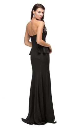 Dancing Queen - 9713 Strapless Sweetheart Prom Dress With Side Peplum