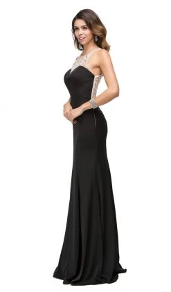 Dancing Queen - 9715 Adorned Sleeveless Illusion Jewel Jersey Prom Dress 14 Dancing Queen - 9715 Adorned Sleeveless Illusion Jewel Jersey Prom Dress