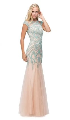 Dancing Queen - 9734 Lace Beaded Ornate Mermaid Dress 10 Dancing Queen - 9734 Lace Beaded Ornate Mermaid Dress