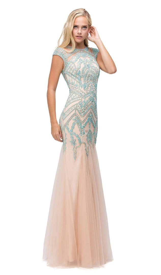Dancing Queen - 9734 Lace Beaded Ornate Mermaid Dress 6 Dancing Queen - 9734 Lace Beaded Ornate Mermaid Dress