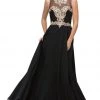 Dancing Queen - 9764 Gilded Lace Illusion A-Line Prom Dress 2 Dancing Queen - 9764 Gilded Lace Illusion A-Line Prom Dress