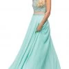 Dancing Queen - 9789 Illusion Two-Piece Embellished Top Prom Dress