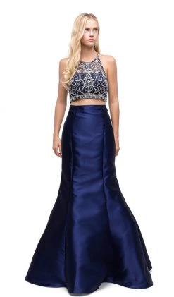 Dancing Queen - 9831 Embellished Two Piece Mermaid Evening Dress