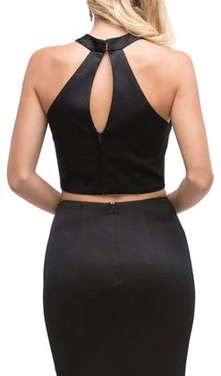 Dancing Queen - 9873 Two Piece Halter Mermaid Evening Dress 12 Dancing Queen - 9873 Two Piece Halter Mermaid Evening Dress