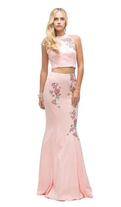Dancing Queen - 9873 Two Piece Halter Mermaid Evening Dress 13 Dancing Queen - 9873 Two Piece Halter Mermaid Evening Dress
