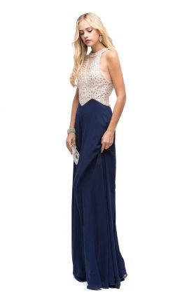Dancing Queen - 9881 Bedazzled Halter A-line Evening Dress 9 Dancing Queen - 9881 Bedazzled Halter A-line Evening Dress