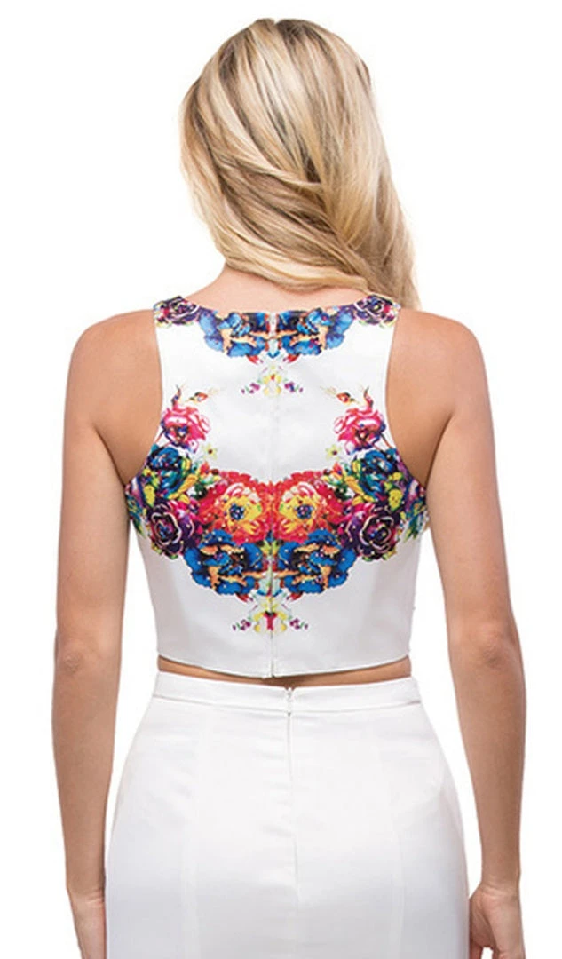 Dancing Queen - 9883 Two Piece Floral Print Mermaid Prom Dress 7 Dancing Queen - 9883 Two Piece Floral Print Mermaid Prom Dress