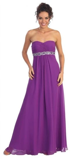 Elizabeth K - GL1016 Jewel Embellished Sweetheart A-line Dress