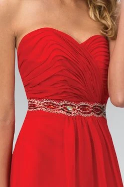 Elizabeth K - GL1016 Jewel Embellished Sweetheart A-line Dress