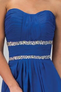 Elizabeth K - GL1017 Sweetheart Sequined Empire Waist Dress