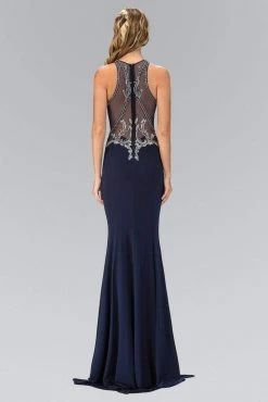 Elizabeth K - GL1357 Embellished High Neck Long Gown 6 Elizabeth K - GL1357 Embellished High Neck Long Gown