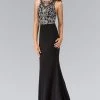 Elizabeth K - GL1385 Jewel Ornate Illusion Sheath Gown