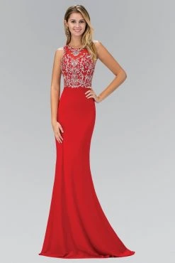 Elizabeth K - GL1385 Jewel Ornate Illusion Sheath Gown 8 Elizabeth K - GL1385 Jewel Ornate Illusion Sheath Gown