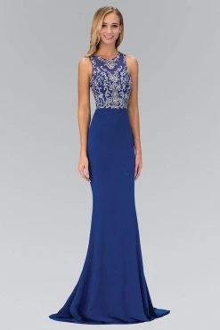 Elizabeth K - GL1385 Jewel Ornate Illusion Sheath Gown 9 Elizabeth K - GL1385 Jewel Ornate Illusion Sheath Gown