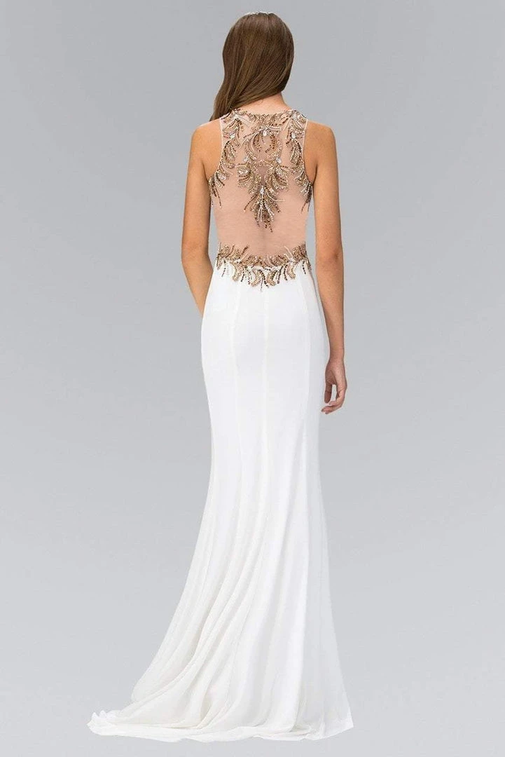 Long Dresses Elizabeth K - GL1418 Jewel Neckline With Ornate Sheer Back Gown 4 Long Dresses Elizabeth K - GL1418 Jewel Neckline With Ornate Sheer Back Gown