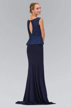 Elizabeth K - GL1422 Laced Bateau Neck Gown Long Dresses 7 Elizabeth K - GL1422 Laced Bateau Neck Gown Long Dresses