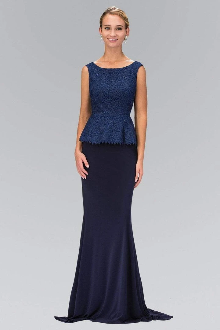 Elizabeth K - GL1422 Laced Bateau Neck Gown Long Dresses 4 Elizabeth K - GL1422 Laced Bateau Neck Gown Long Dresses