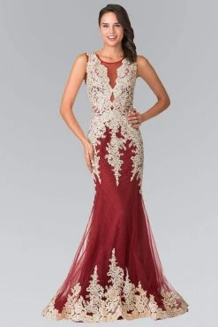 Elizabeth K - GL1462 Ornate Lace Illusion Trumpet Gown
