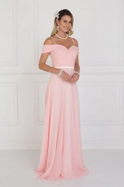 Elizabeth K - GL1523 Off Shoulder Twisted Bodice Chiffon Gown 8 Elizabeth K - GL1523 Off Shoulder Twisted Bodice Chiffon Gown