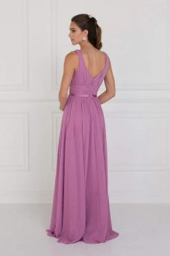 Elizabeth K - GL1525 Ruched Deep Sweetheart Chiffon A-Line Gown