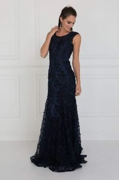 Elizabeth K - GL1529 Scoop Appliqued Evening Dress 5 Elizabeth K - GL1529 Scoop Appliqued Evening Dress