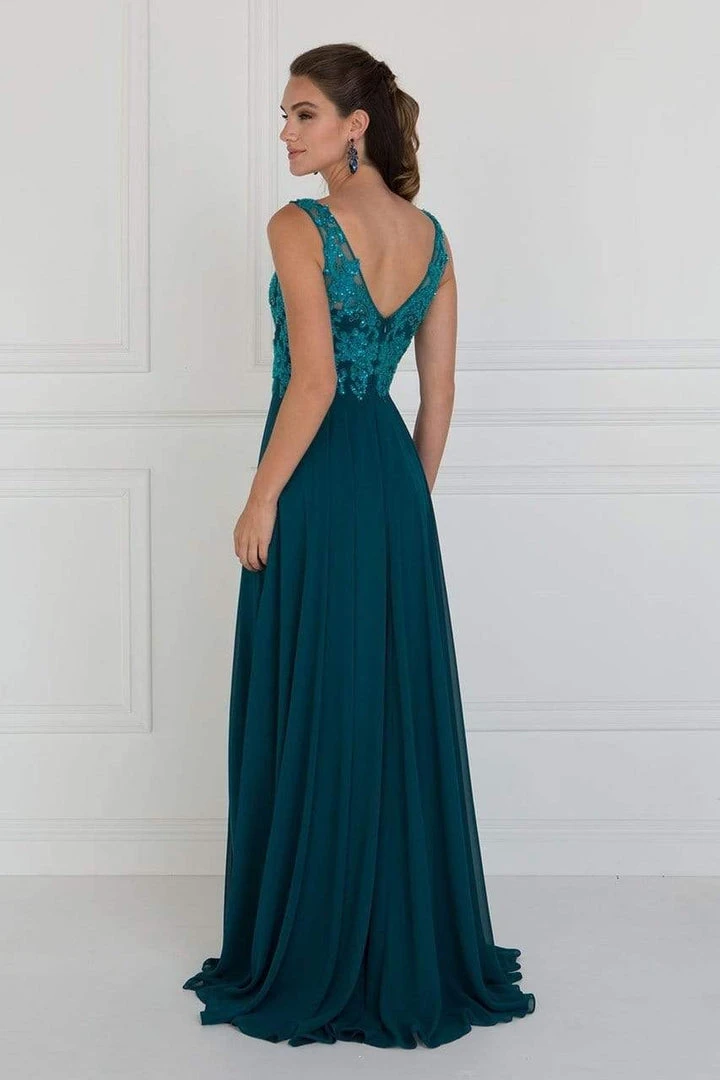 Elizabeth K - GL1567 Sleeveless Bead Embroidered Chiffon A-Line Gown 4 Elizabeth K - GL1567 Sleeveless Bead Embroidered Chiffon A-Line Gown